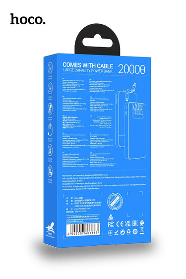 Hoco J114a 20000mAh All Cable and Digital Display Power Bank - Black
